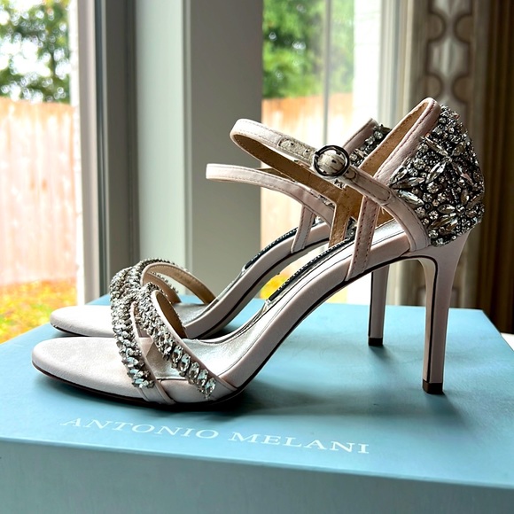 ANTONIO MELANI Shoes - Antonio Melani Heels Size 6.5, Champange with Rhinestones